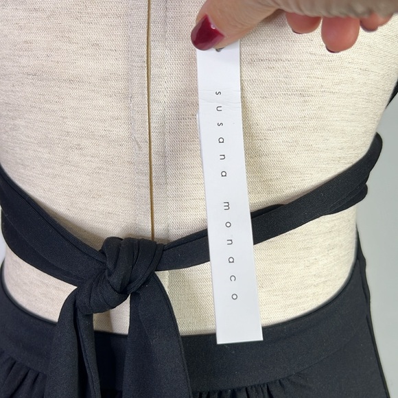 SUSANA MONACO NWT WOMEN’S HIGH NECK LOW BACK BLACK MAXI DRESS SZ S - Picture 9 of 10